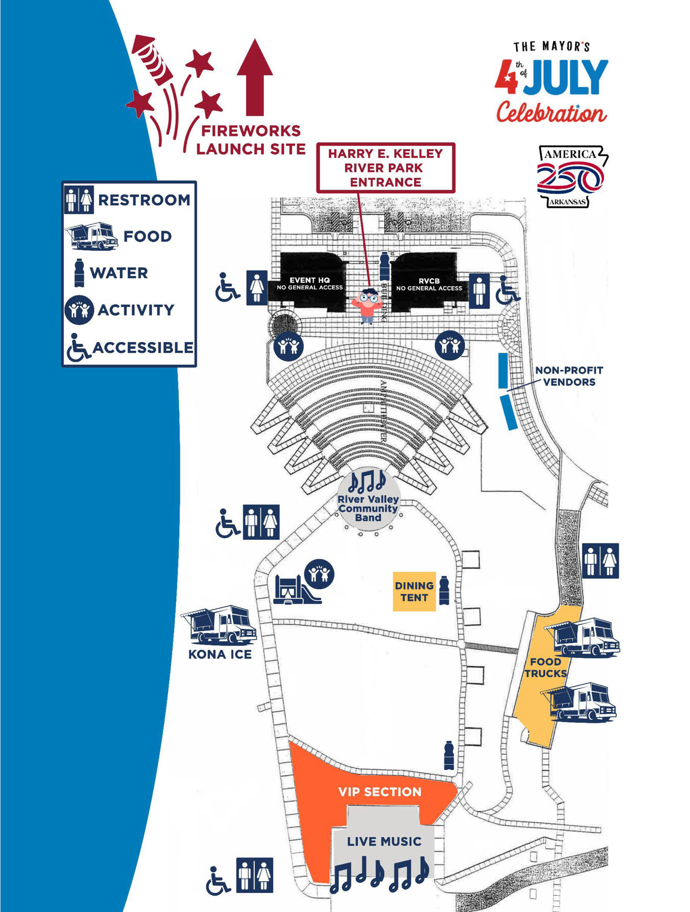 Event Map for the Mayor's 4th of July Celebration